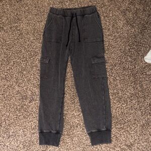 PINK Victoria's Secret Dark Gray/Black Cargo Jogger Sweatpants